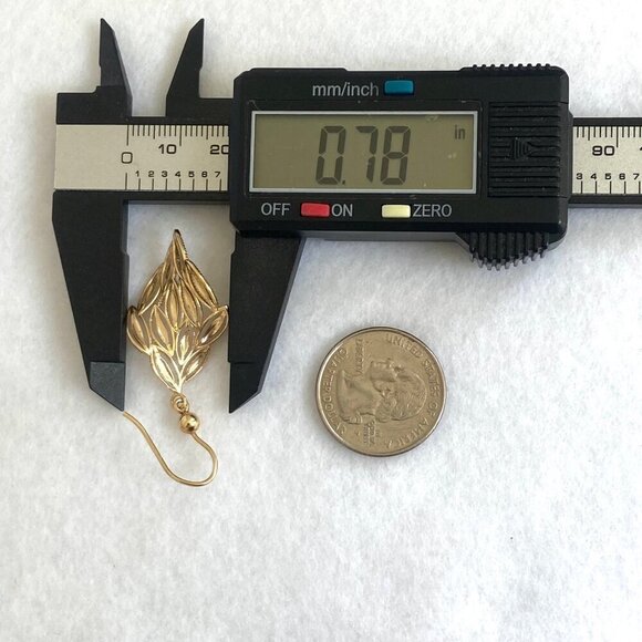 Dyadema Italy Gold Vermeil Sterling Silver 925 Diamond Cut Dangle Drop Earrings - Picture 16 of 16